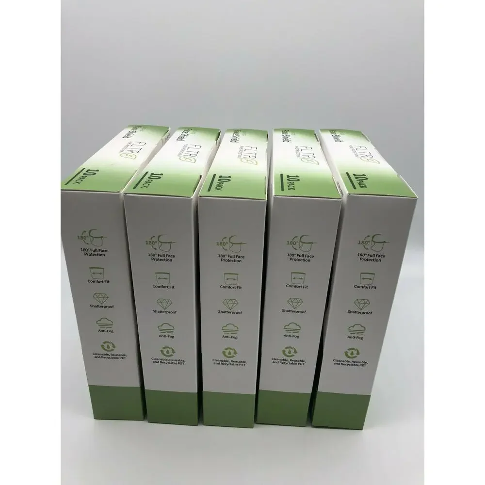 Face Shields 10-pack Barrier Comfort FLTR Pure Protection Anti-Fog Lot of 5